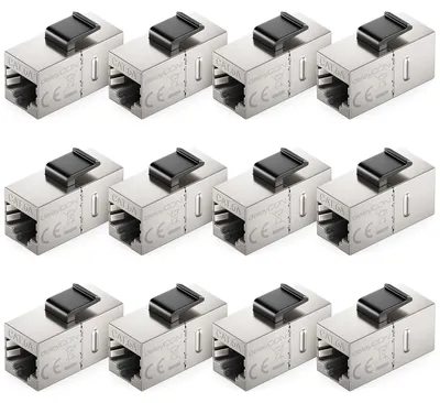 Produktbild von deleyCON CAT6A RJ45 Verbinder Keystone Kupplung 10 Gbit/s, 12 Stück
