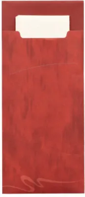 Produktbild von Papstar Bestecktaschen bordeaux 20 x 8,5cm mit weisser Serviette 520 Stück