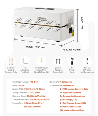 Image de Machine de scellage thermique continue, largeur réglable, arrêt automatique, couleur blanche