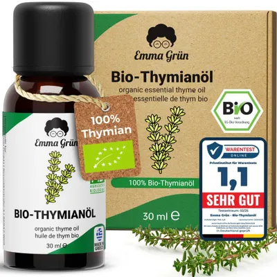 Produktbild von Emma Grün® Bio Thymianöl 30ml – 100% Naturrein – Ätherisches Thymianöl aus Griechenland