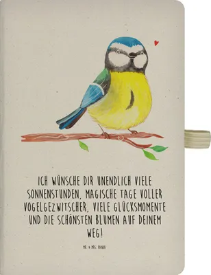 Produktbild von Mr. & Mrs. Panda Journal Vogel Blaumeise - Transparent - Geschenk, Ostergeschenke, Ostern, Kladde, notizbuch, Reisetagebuch, Skizzenbuch A5, Tagebuch, Frühling, Osterhase