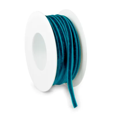Produktbild von Samtband "Velvet" - petrol - 18mm 20m