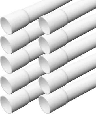 Produktbild von ARLI Installationsrohr M32 gemufft 10m – Kabelrohr starr 32mm PVC schwer entflammbar für Aufputzinstallation Weiß