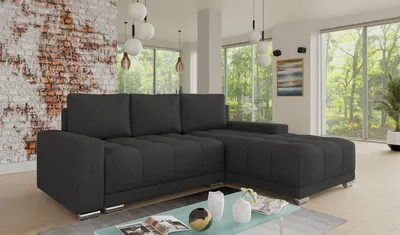 Produktbild von Ecksofa Pavo mit Schlaffunktion und Bettkasten - L-Form Couch mit Bonell-Federkern, Polsterecke, Couchgarnitur, Eckcouch, Sofa, Sofagarnitur (Sawana 14)
