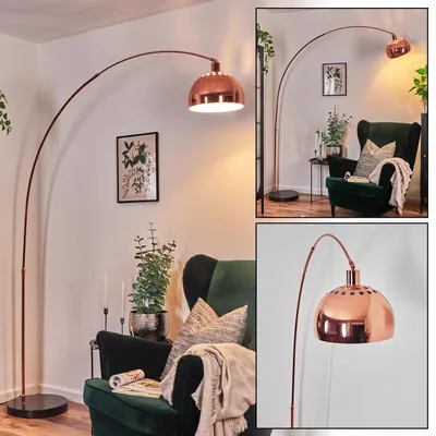 Produktbild von Gavirate Stehlampe aus Metall in Kupfer/Schwarz/Weiß mit Marmorfuß