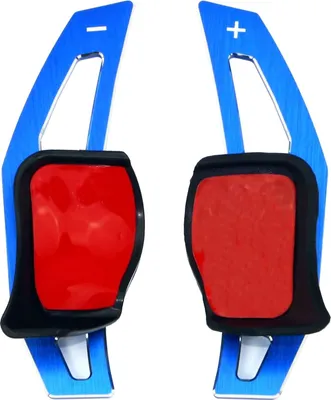 Produktbild von Schaltwippen für VW Beetle Eos Golf 5 6 GTI GTD R R32 Passat CC Polo 5 GTI Scirocco Sharan Tiguan Touareg Touran Jetta DSG Typ-A Alu Blau