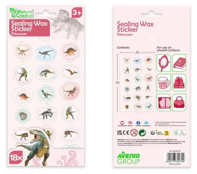Produktbild von Wachsaufkleber mit Dinosaurier-Motiven für Bastelarbeiten und Dekorationen