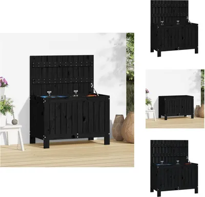 Obrázek produktu pro vidaXL Zahradní truhlík černý 76x42,5x54 cm z masivního borovicového dřeva - Zahradní truhlíky
