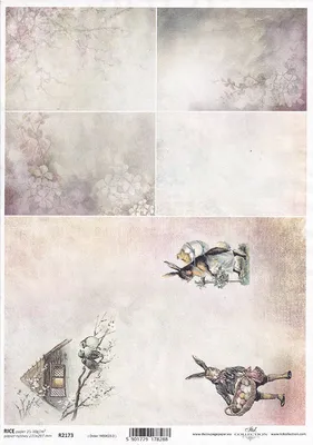 Produktbild von ITD Reispapier Decoupage Bastelpapier Softpapier Serviettentechnik, Osterhasen, R2173