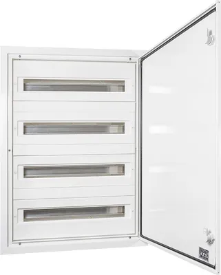 Immagine prodotto di Scatola di distribuzione modulare 4x24 da incasso IP54 DARP-96 porta in alluminio bianco