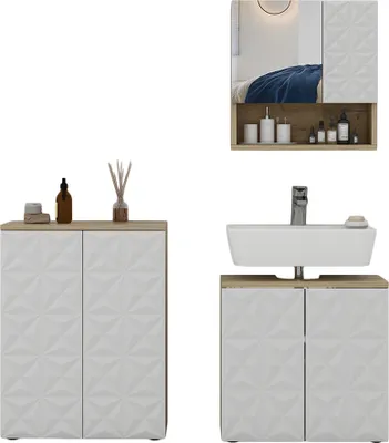 Produktbild von Badmöbel-Set Vicco Edge Weiß 3 Teile, Model 40387