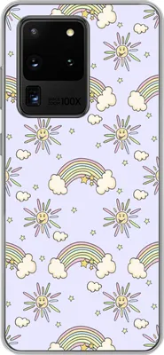 Produktbild von MuchoWow® Handyhülle Schutzhülle Hülle für Telefoonhoesje Samsung Galaxy S20 Ultra Mädchen - Regenbogen - Sonne - Muster - Mädchen - Kinder - Kinder - Kind Silikon Softcase Handy Hülle - Karteninhaber