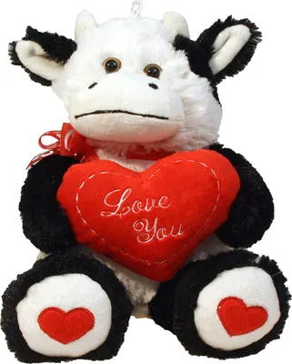 Immagine prodotto di Mucca seduta in peluche con cuore 28 cm Love You