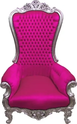 Produktbild von Casa Padrino Barock Thron Sessel Majestic in Pink und Silber, Riesensessel, 173 x 104 x 82 cm