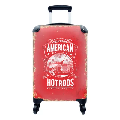 Produktbild von MuchoWow® Koffer Handgepäck Trolley Rollkoffer Kleine Reisekoffer mit 4 Rollen - Oldtimer - Auto - Amerika - Cabin Size < 55x40x23 cm & 55x40x20 cm - Fotokoffer - Kabinenkoffer - Boardgepäck - Reise-Box - Reisekoffer - Reisegepäck - Koffer mit Bild - Trolley für Kinder