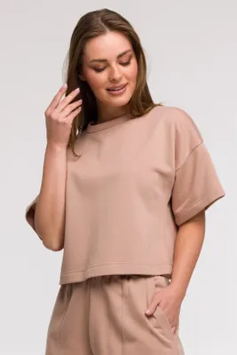 Produktbild von BeWear Kurzarm-T-Shirt für Frauen Nikotemo B294 mokka S/M