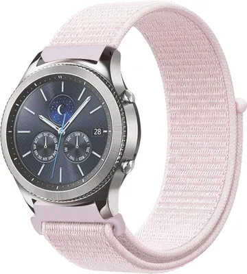 Produktbild von SYSTEM-S Armband 22 mm aus Nylon für Fitbit Versa 3 / Sense 2 / Sense / Versa Lite / Versa 2 / Versa Smartwatch in Pink