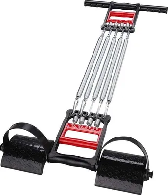 Obrázek produktu pro Unyqoos® Brustexpander 3-v-1 – multifunkční posilovací zařízení pro prsa a paže, vybavené elastickým pedálem, pružinou z uhlíkové oceli, rukojetěmi zPolyuretana určené pro mobilní cvičení, vhodné pro ženy i muže
