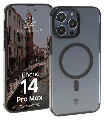 A phone case is shown with a phone inside, displaying a scenic background on its screen.