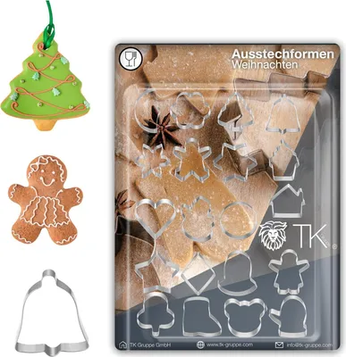 Produktbild von Keksausstecher-Set für Weihnachten - 20 Stück - rostfreier Stahl