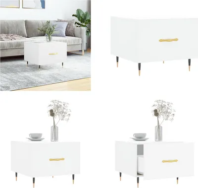 Produktbild von vidaXL Couchtisch Weiß 50x50x40 cm Holzwerkstoff - Couchtisch - Couchtische - Beistelltisch - Beistelltische