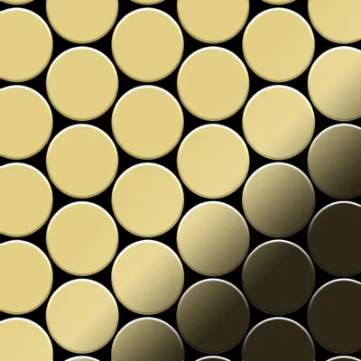 Produktbild von Mosaik Fliese massiv Metall Messing gewalzt gold 1,6mm stark Medallion-BM
