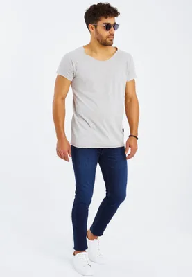 Produktbild von Leif Nelson Rundhals Herren T-Shirt Rundhals LN-6340, Grau / S