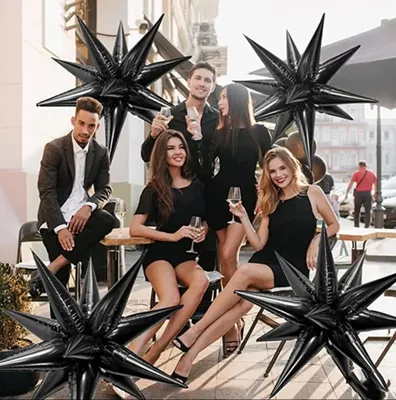 Obrázok produktu pre fóliový balón 3D hviezda ČIERNY 106 cm