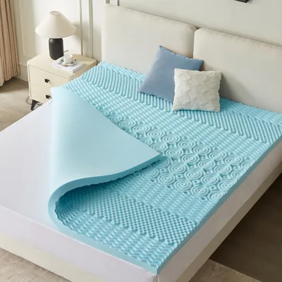 Productafbeelding van CASABEL Topper met traagschuim, 5 cm dik, 140x190 cm, blauw