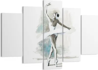 Produktbild von Bild auf Leinwand - Leinwandbild - 5 Teile - Ballerina Tanz Frau - 150x100cm - Wand Bild - Wanddeko - Wandbilder - Leinwanddruck - Bilder - Wanddekoration - Leinwand bilder - Wandbild - EA150x100-4953