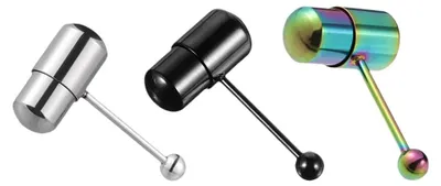 Produktbild von 3er-Pack Zungenpiercings, vibrierende Zungenpiercings aus Edelstahl, Punk-Stil, Körperschmuck, stacheliger, gerader Hantelstecker für Damen und Herren