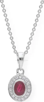 Produktbild von Rubin Anhänger Weißgold 585 Brillanten JL10-02-1105 JuwelmaLux