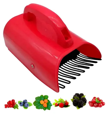 Produktbild von Beerenpflücker – PP-Beerenpflücker mit Griff – 21,5 cm, roter Obstpflücker