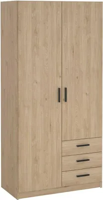 Produktbild von Kleiderschrank 2 Türen Sultani, Schlafzimmermöbel, Schrank, Garderobe, 99x50 h200 cm, Eiche