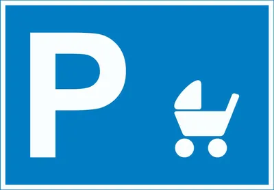 Produktbild von Kinderwagen Parkplatz Schild waagerecht A6 (105x148mm)