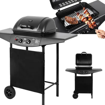 Immagine prodotto di Teesa TSA0080 BBQ a gas 2000, 2 bruciatori, 5 kW, nero