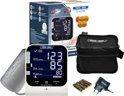 Produktbild von TECH-MED TMA-ALPHA TOUCH elektronisches Blutdruckmessgerät + Netzteil 1 Stück