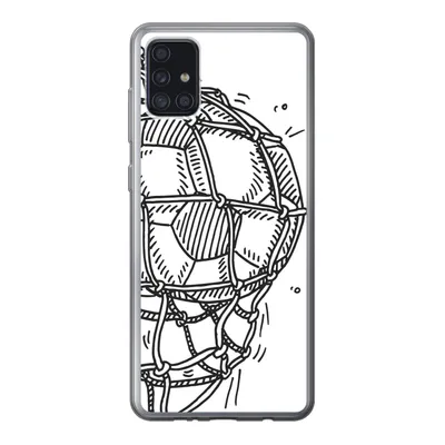 Produktbild von MuchoWow® Handyhülle Schutzhülle Hülle für Samsung Galaxy A52 5G Eine Illustration eines Fußballschusses ins Tor - Jungen - Mädchen - Kinder Silikon Softcase Handy Hülle - Umschlag