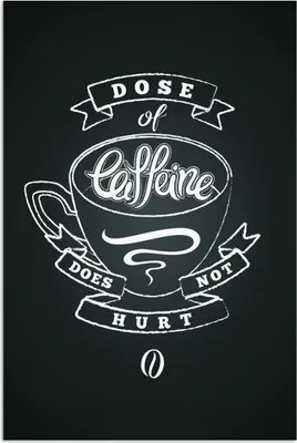 Produktbild von MuchoWow® Poster Kaffee - Sprichwörter - Vintage - Eine Dosis Koffein tut nicht weh - Zitate 120x180 cm - Kunstposter