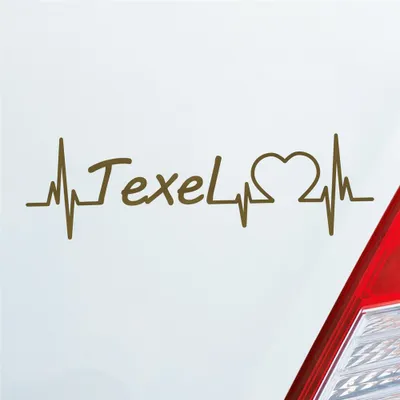 Produktbild von Auto Aufkleber Texel Puls Herzschlag mit Insel Motiv 19x6 cm Gold Sticker Heckscheibenaufkleber