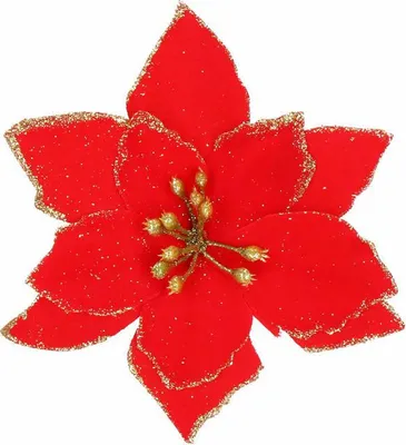 Obrázek produktu pro Vánoční hvězda s klipem 13x13 cm červená