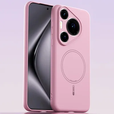 Produktbild von Magnetische Handyhülle für Huawei Pura 70 Pro, MagSafe kompatible, Flüssig Silikon Stoßfest Kratzfest Hülle Pink