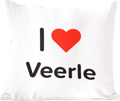 Produktbild von MuchoWow® Zierkissen Sofakissen Wohnzimmer Dekokissen 60x60 cm Ich liebe - Veerle - Mädchen - Sitzfläche - Foto Polster