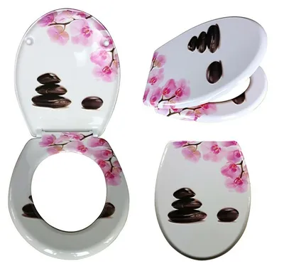 Produktbild von Toilettensitz Orchidee Toilettendeckel Klodeckel Wc Sitz mit Absenkautomatik