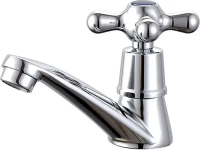 Produktbild von Einzelner Kaltwasserhahn aus Chrom – moderner Spültischhahn mit Filter für Badezimmer und Küche, schlichtes Design für einfache Bedienung