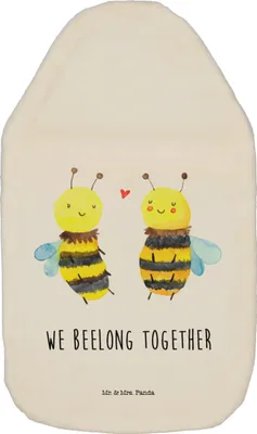 Produktbild von Mr. & Mrs. Panda Wärmflasche Biene Verliebt - Weiß - Geschenk, Bettflasche, gummi, Wärmflaschen mit Bezug, Wärmekissen