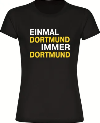 Produktbild von multifanshop Damen T-Shirt - Dortmund - Einmal Immer, schwarz, Größe L