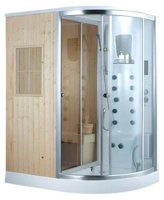 Zdjęcie produktu dla Kombinacja sauna i prysznic, zestaw do domowego spa, prysznic z hydromasażem, wymiary: 170x110 cm