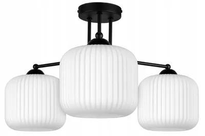 Productafbeelding van FKL DESIGN Plafondlamp, plafondarmatuur, E27, bolvormig, wit glas, serie N898 (E3)