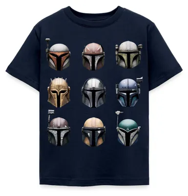 Produktbild von Star Wars: Mandalorian Mandalorianische Helme Kinder T-Shirt, 98/104 (3-4 Jahre), Navy